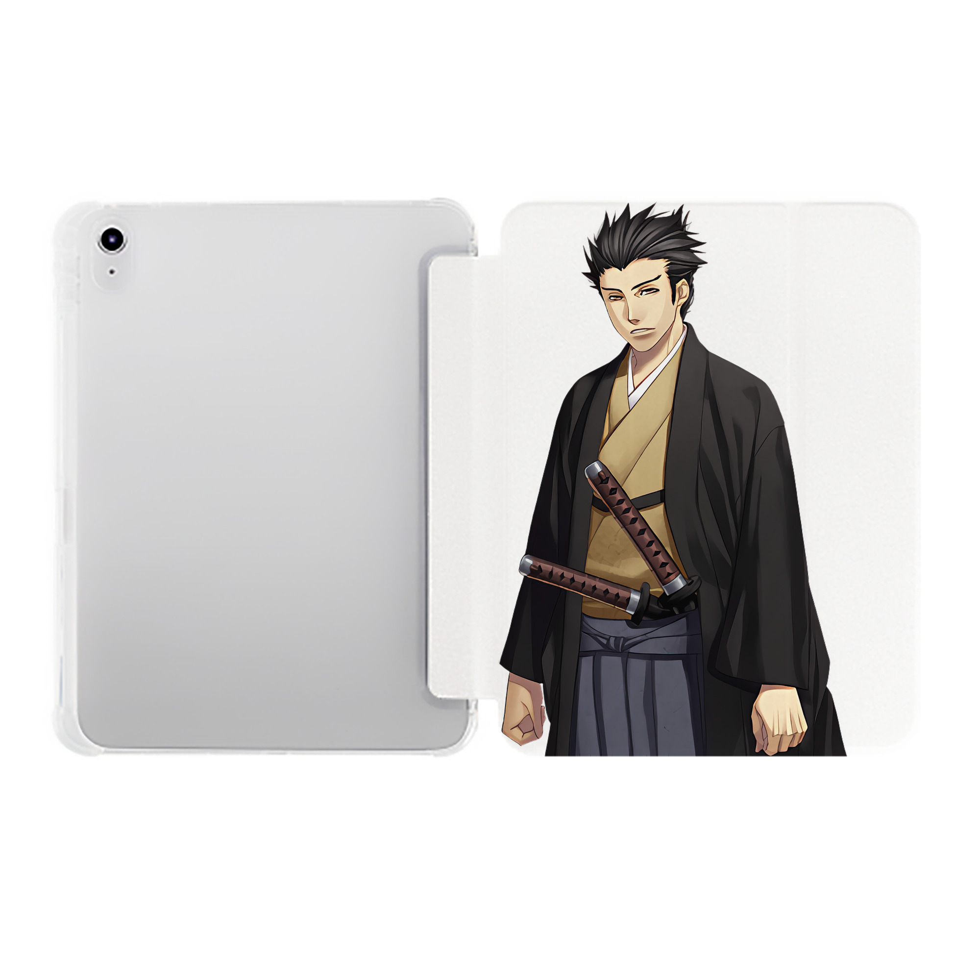 （画像用） ぎんたま 坂田銀時（さかたぎんとき） 神楽 志村新八（しむら しんぱち） GINTAMA Sakata Gintoki Kagura Shimura Shinpachi IPad ケース ペン収納付き 三つ折りスタンド PUレザー×シリコン 対応機種9.5/10.5/10.9インチ
